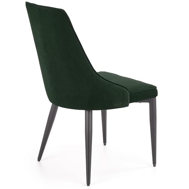 Szék K365 Velvet/Fém Sötétzöld