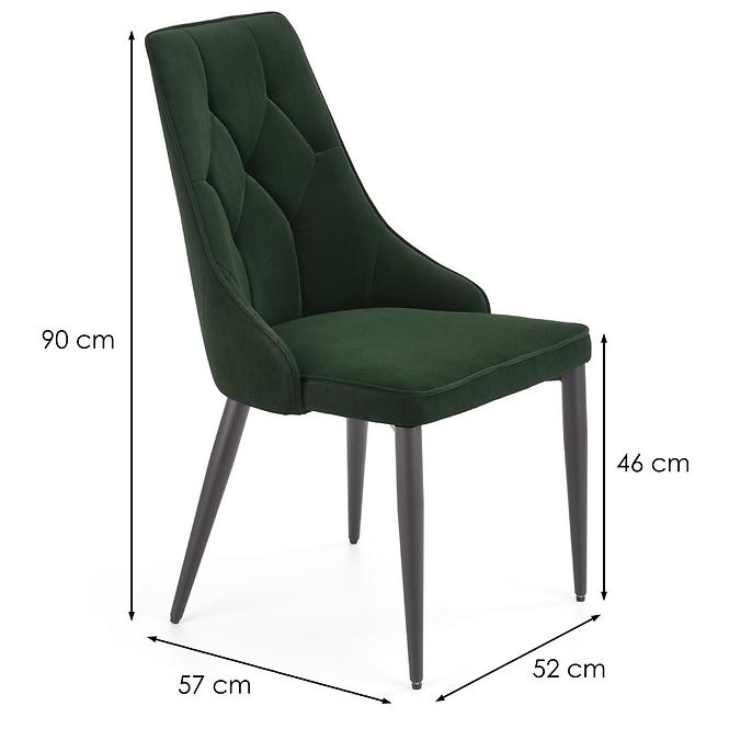 Szék K365 Velvet/Fém Sötétzöld