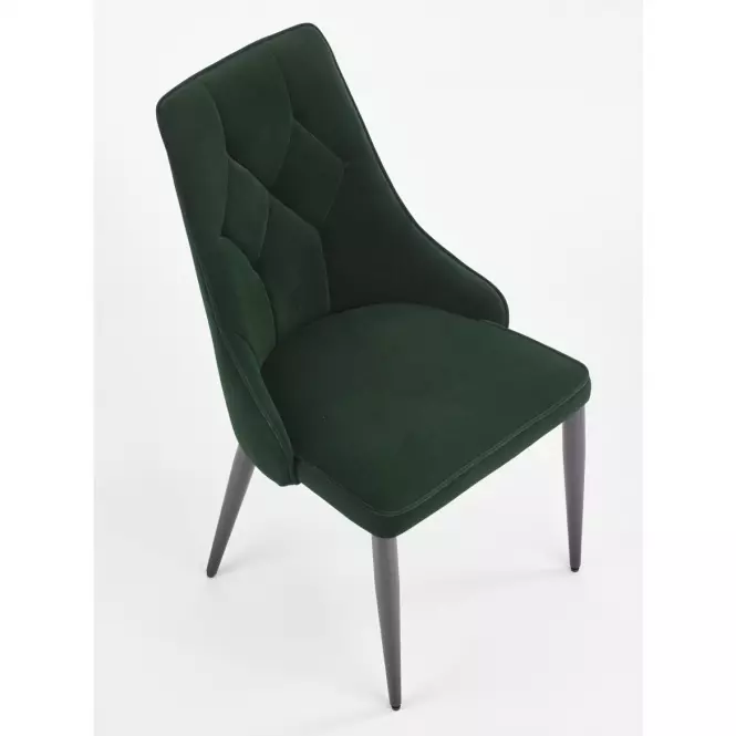 Szék K365 Velvet/Fém Sötétzöld