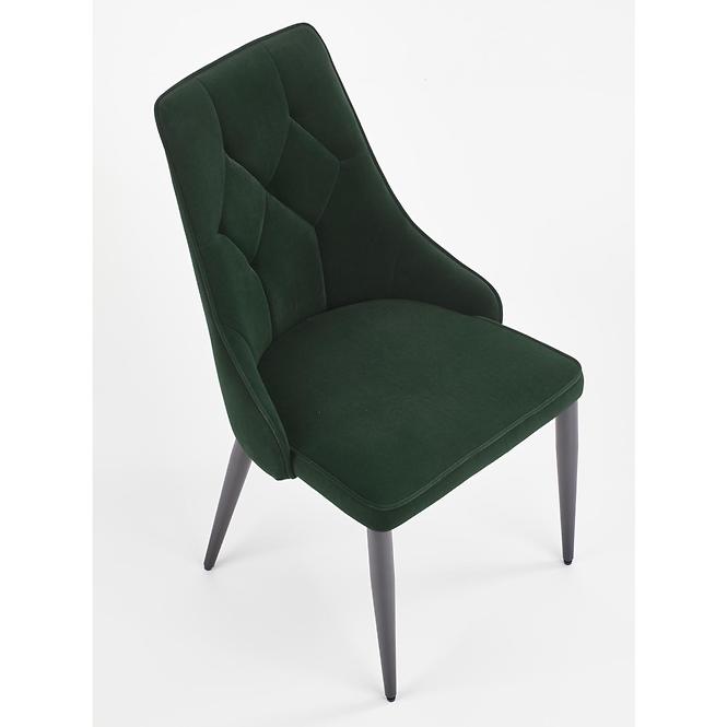 Szék K365 Velvet/Fém Sötétzöld