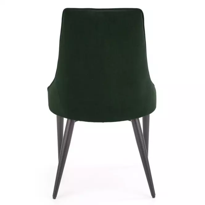 Szék K365 Velvet/Fém Sötétzöld