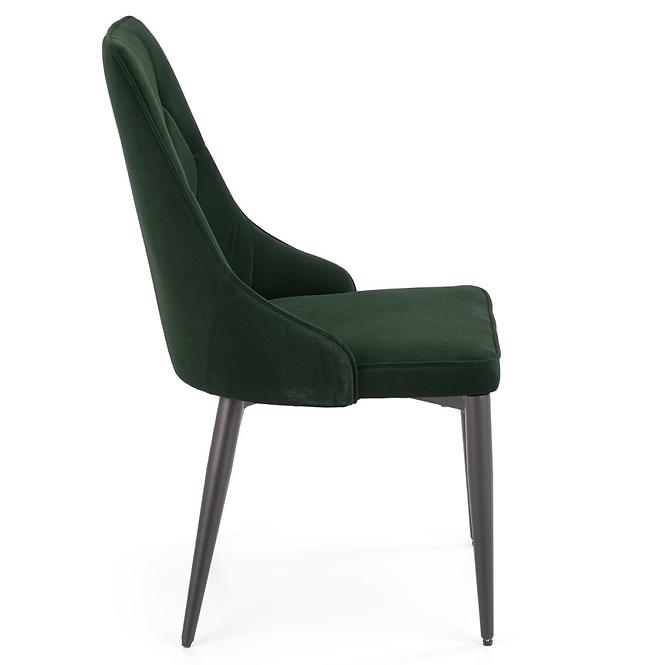 Szék K365 Velvet/Fém Sötétzöld
