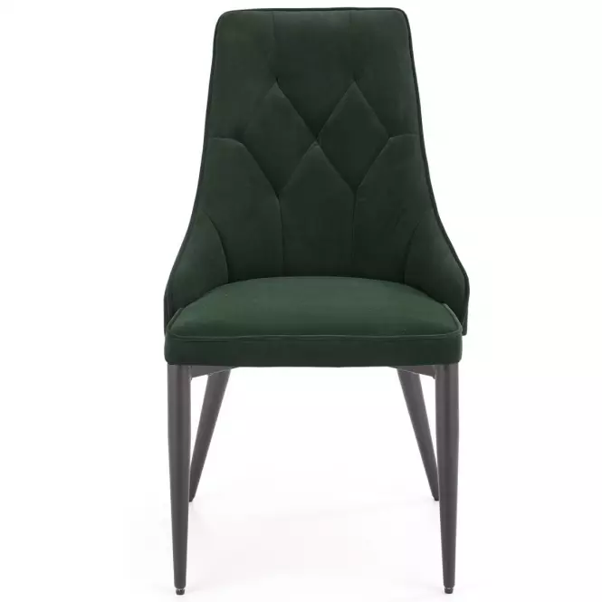 Szék K365 Velvet/Fém Sötétzöld