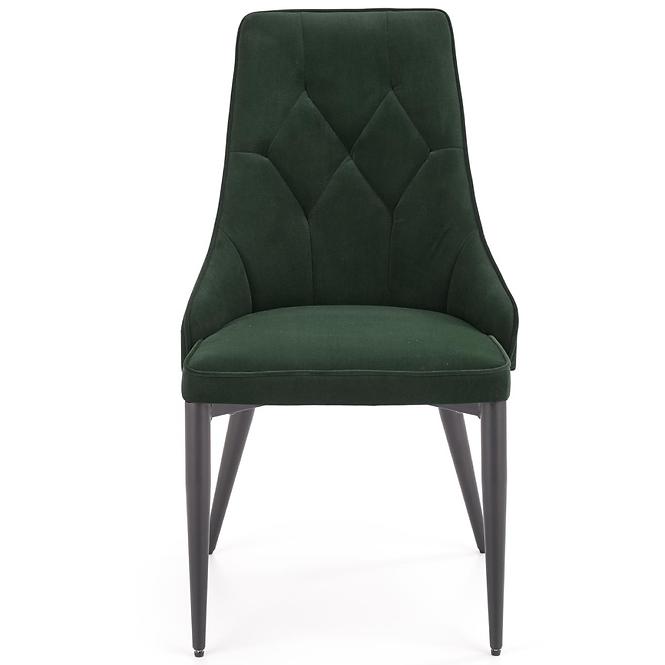 Szék K365 Velvet/Fém Sötétzöld