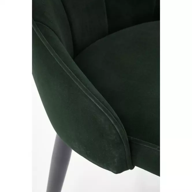 Szék K365 Velvet/Fém Sötétzöld