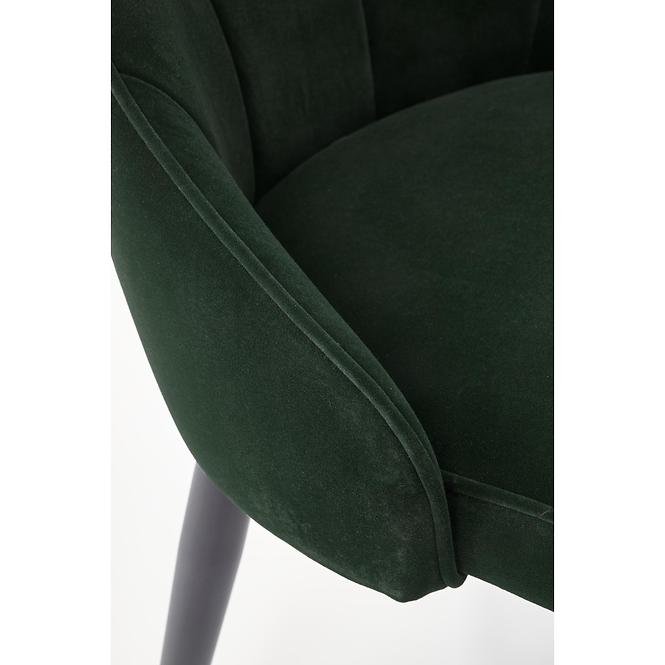 Szék K365 Velvet/Fém Sötétzöld