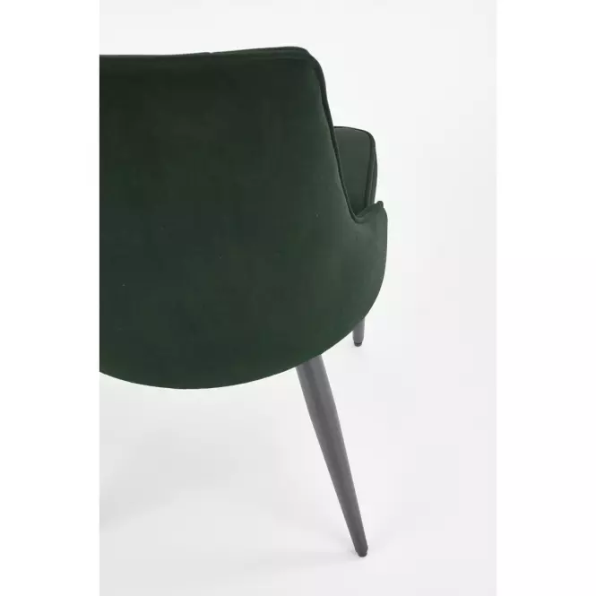 Szék K365 Velvet/Fém Sötétzöld