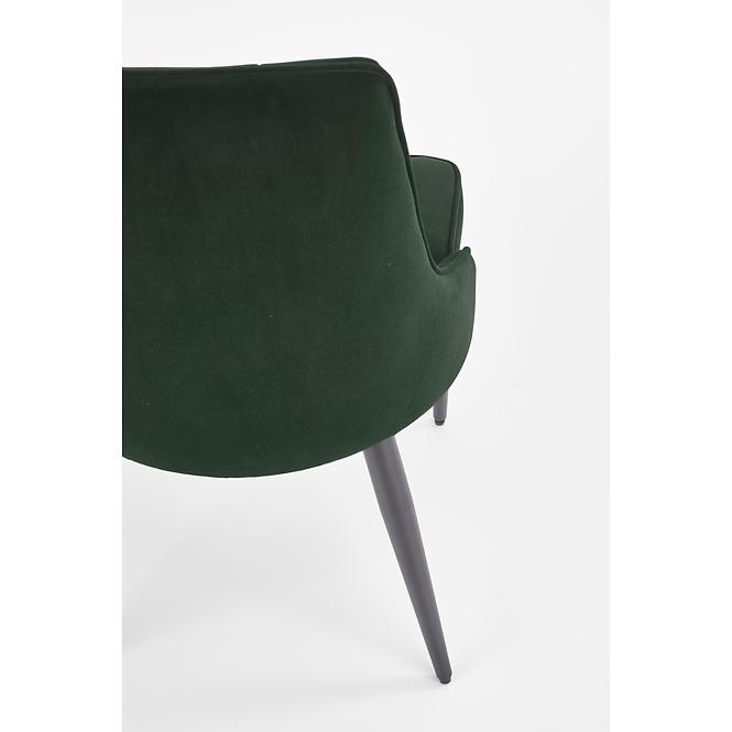 Szék K365 Velvet/Fém Sötétzöld