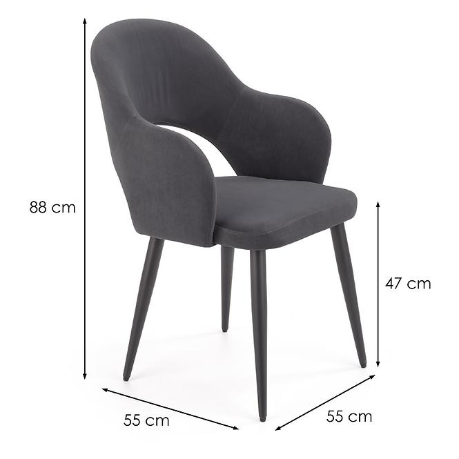 Szék K364 Velvet/Fém szürke