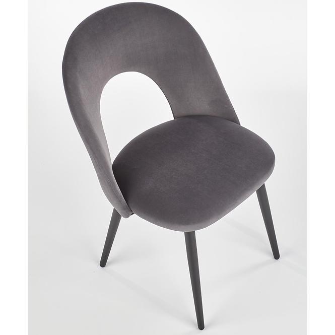Szék K384 Velvet/Fém szürke