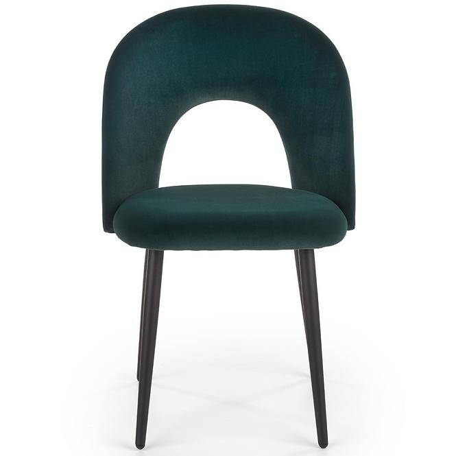 Szék K384 Velvet/Fém Sötétzöld