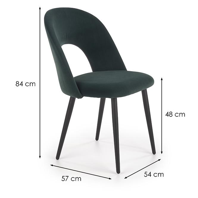 Szék K384 Velvet/Fém Sötétzöld