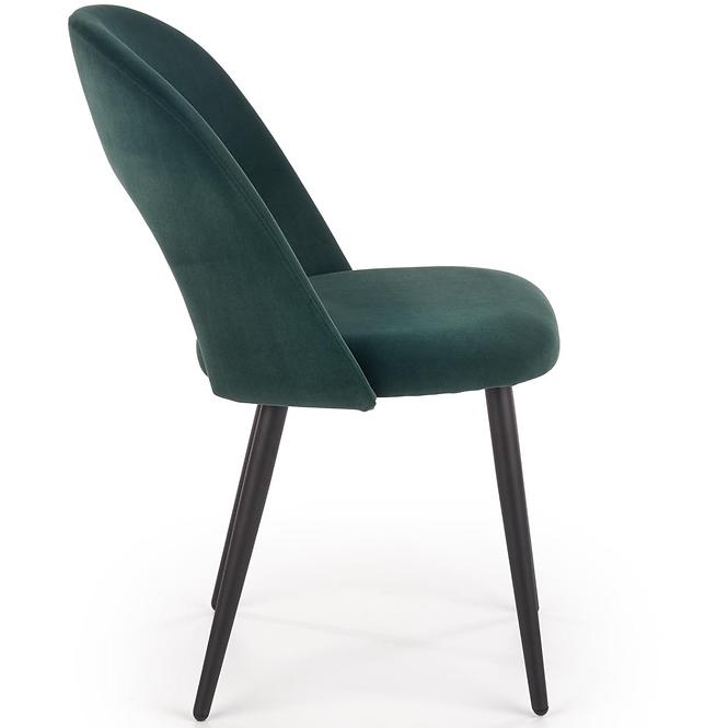 Szék K384 Velvet/Fém Sötétzöld