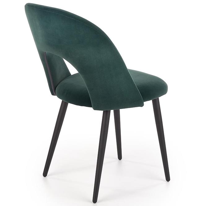 Szék K384 Velvet/Fém Sötétzöld