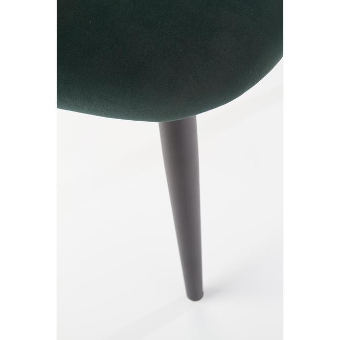 Szék K384 Velvet/Fém Sötétzöld