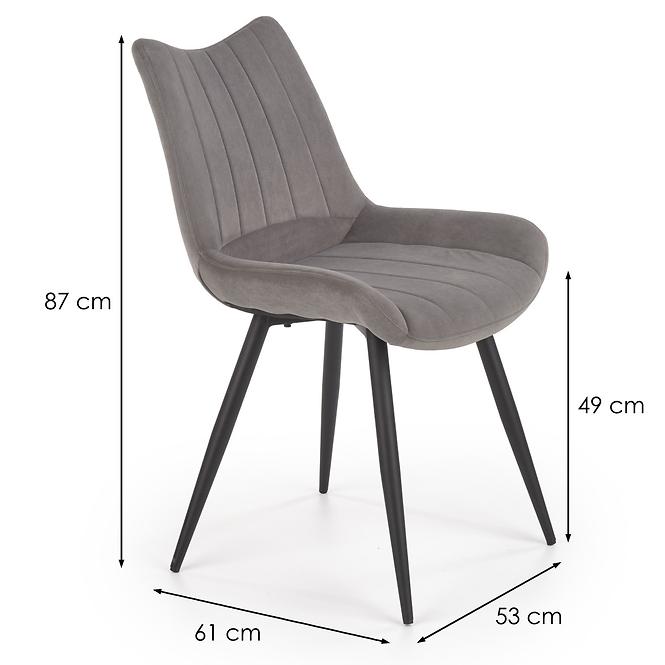 Szék K388 Velvet/Fém szürke