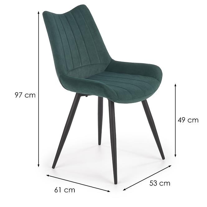 Szék K388 Velvet/Fém Sötétzöld