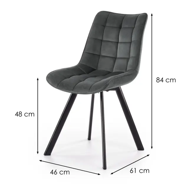 Szék K332 Velvet/Fém Sötét szürke