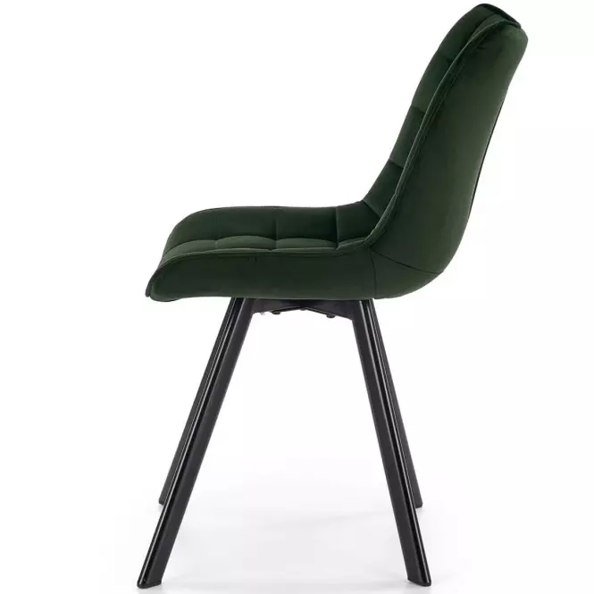 Szék K332 Velvet/Fém Sötétzöld