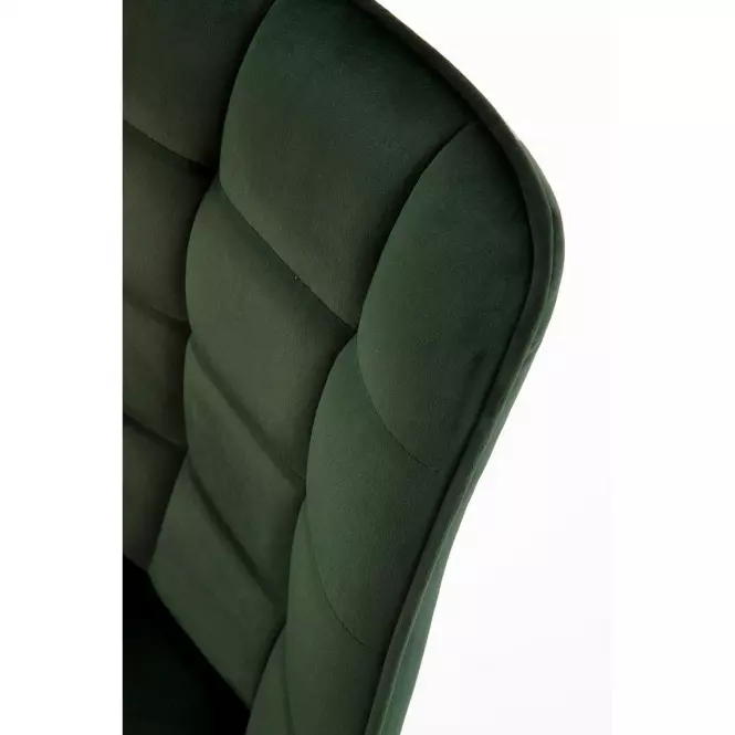 Szék K332 Velvet/Fém Sötétzöld