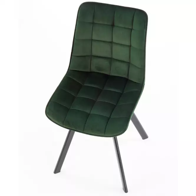 Szék K332 Velvet/Fém Sötétzöld