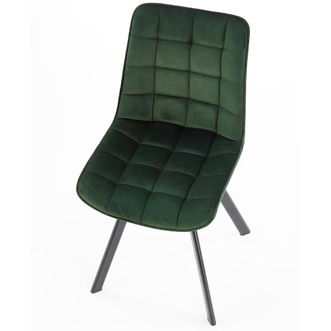 Szék K332 Velvet/Fém Sötétzöld