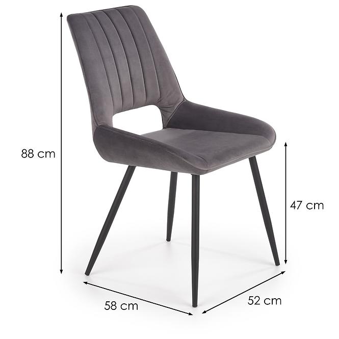 Szék K404 Velvet/Fém szürke
