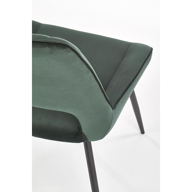 Szék K404 Velvet/Fém Sötétzöld