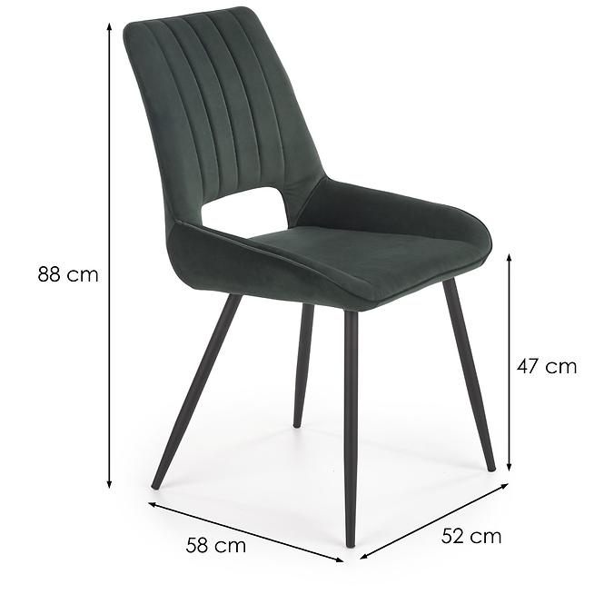 Szék K404 Velvet/Fém Sötétzöld