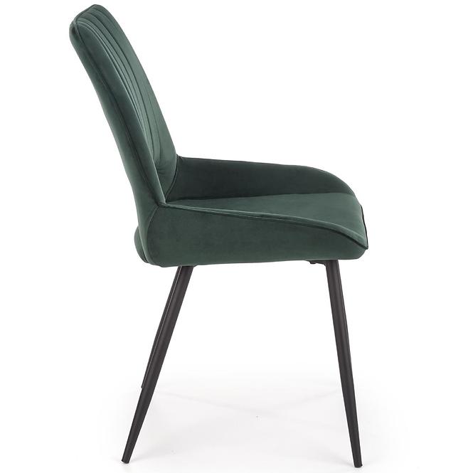 Szék K404 Velvet/Fém Sötétzöld