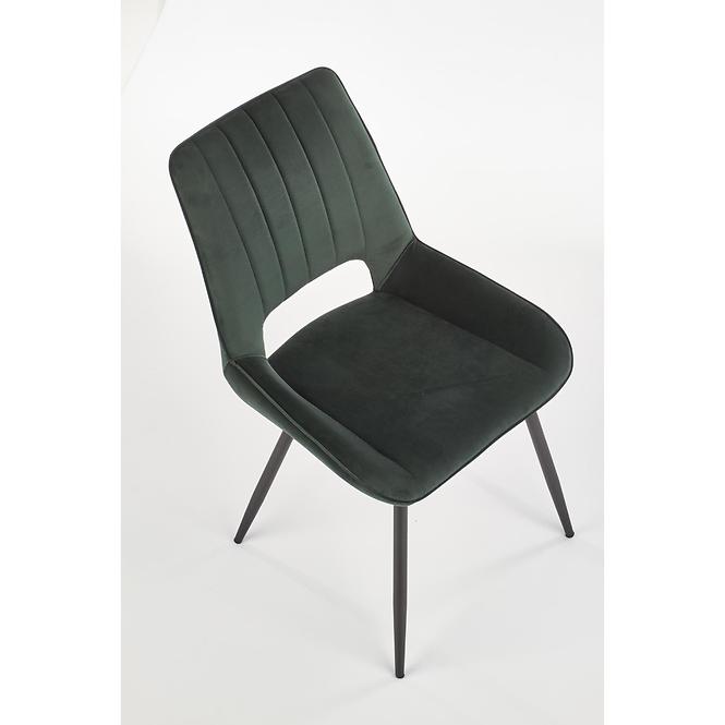 Szék K404 Velvet/Fém Sötétzöld