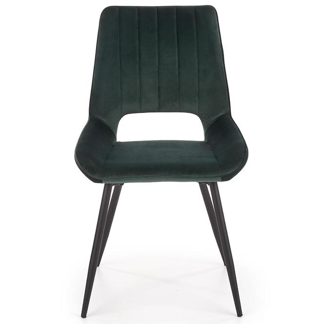 Szék K404 Velvet/Fém Sötétzöld
