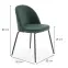 Szék K314 Velvet/Fém Sötétzöld,2