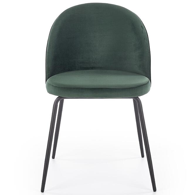 Szék K314 Velvet/Fém Sötétzöld