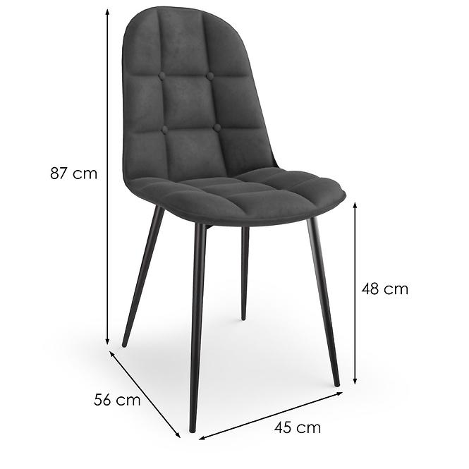 Szék K417 Velvet/Fém szürke