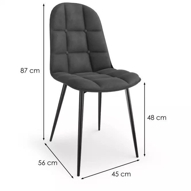 Szék K417 Velvet/Fém szürke,2