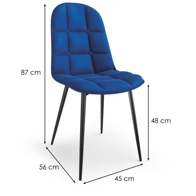 Szék K417 Velvet/Fém Gránát,2