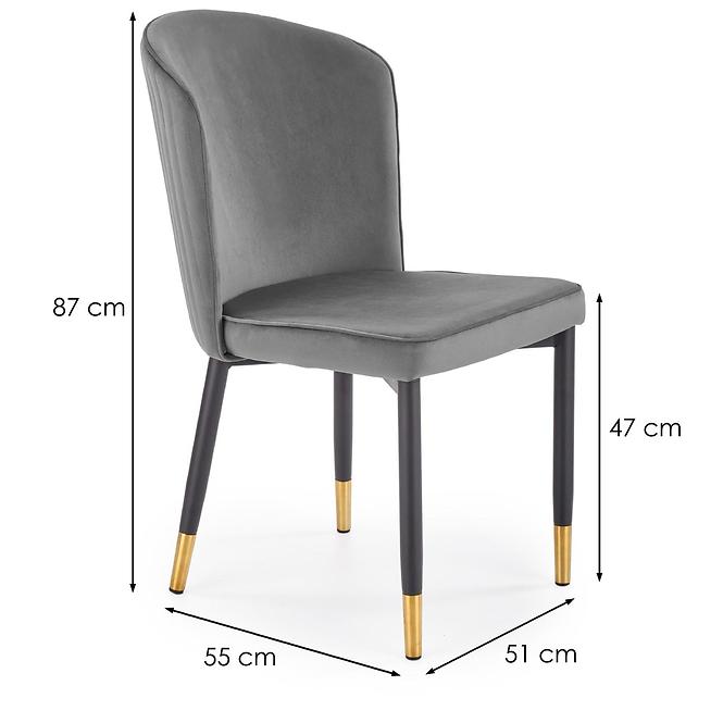 Szék K446 Velvet/Fém szürke