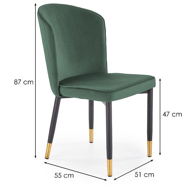 Szék K446 Velvet/Fém Sötétzöld,2