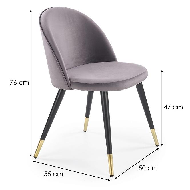 Szék K315 Velvet/Fém szürke