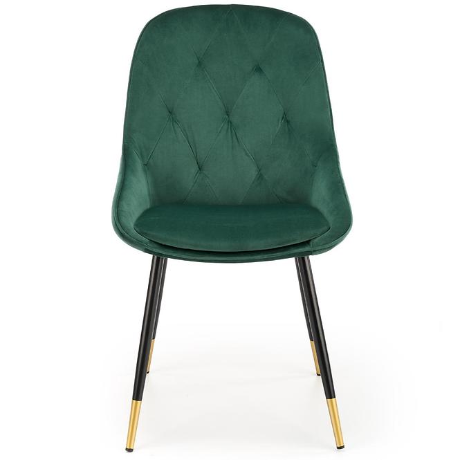 Szék K437 Velvet/Fém Sötétzöld