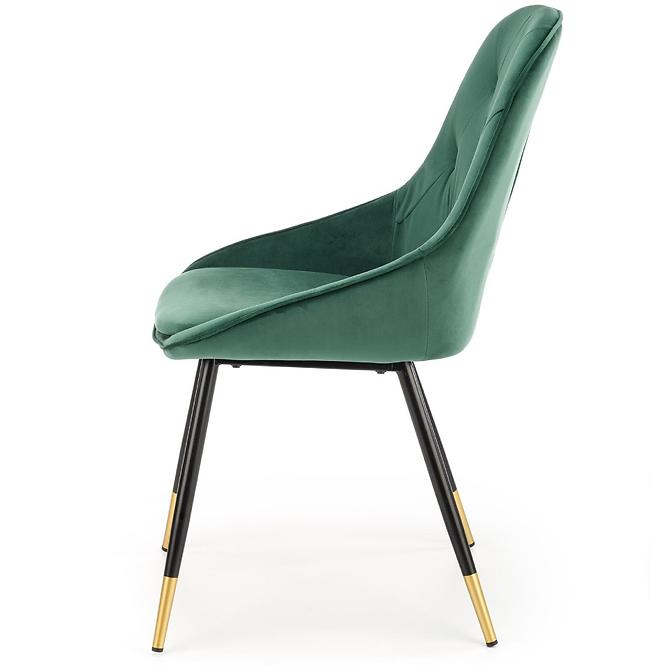 Szék K437 Velvet/Fém Sötétzöld
