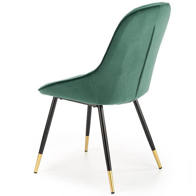 Szék K437 Velvet/Fém Sötétzöld