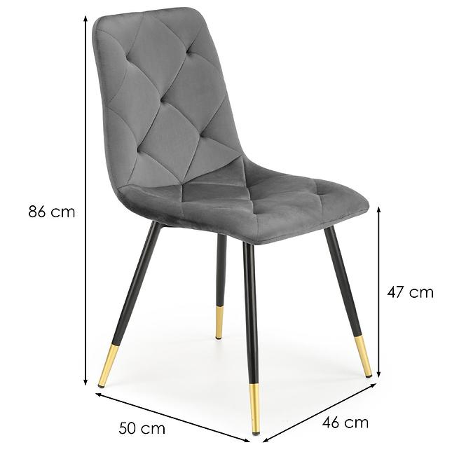 Szék K438 Velvet/Fém szürke