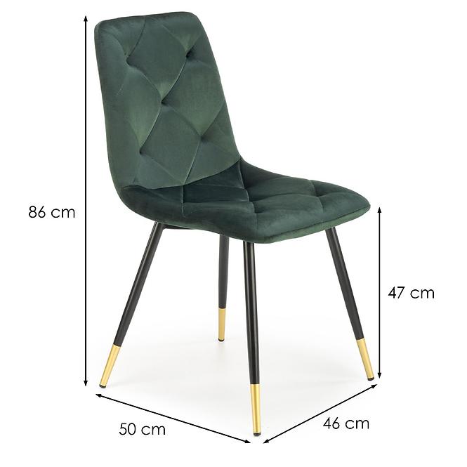 Szék K438 Velvet/Fém Sötétzöld