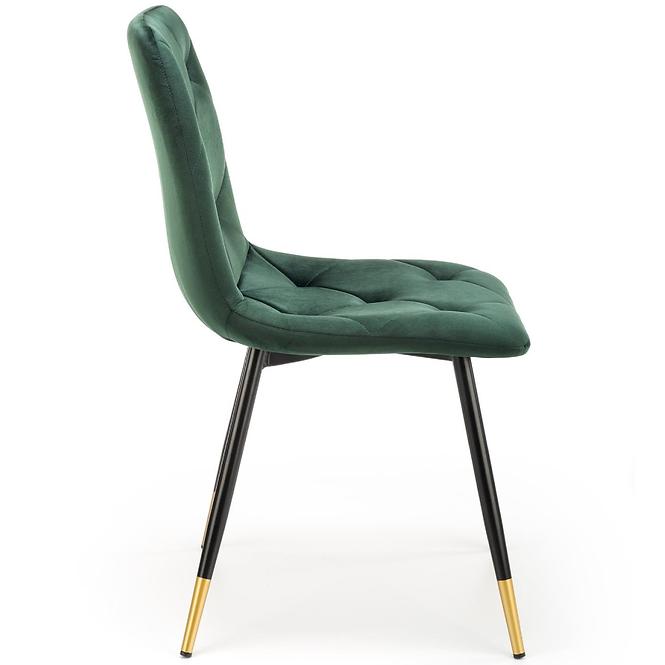 Szék K438 Velvet/Fém Sötétzöld