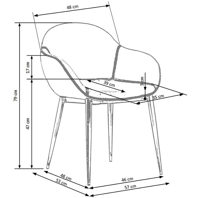 Szék K304 Eco bőr/Króm Sötét szürke/barna