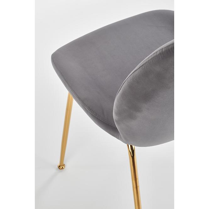 Szék K381 Velvet/Króm szürke/Aranysárga