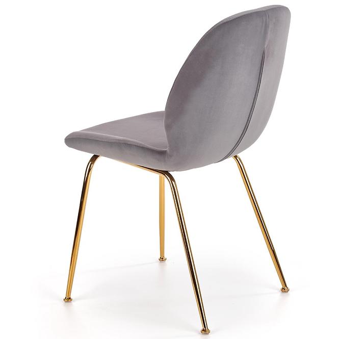 Szék K381 Velvet/Króm szürke/Aranysárga