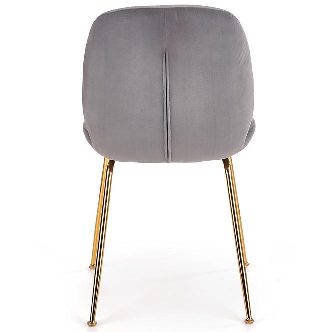 Szék K381 Velvet/Króm szürke/Aranysárga
